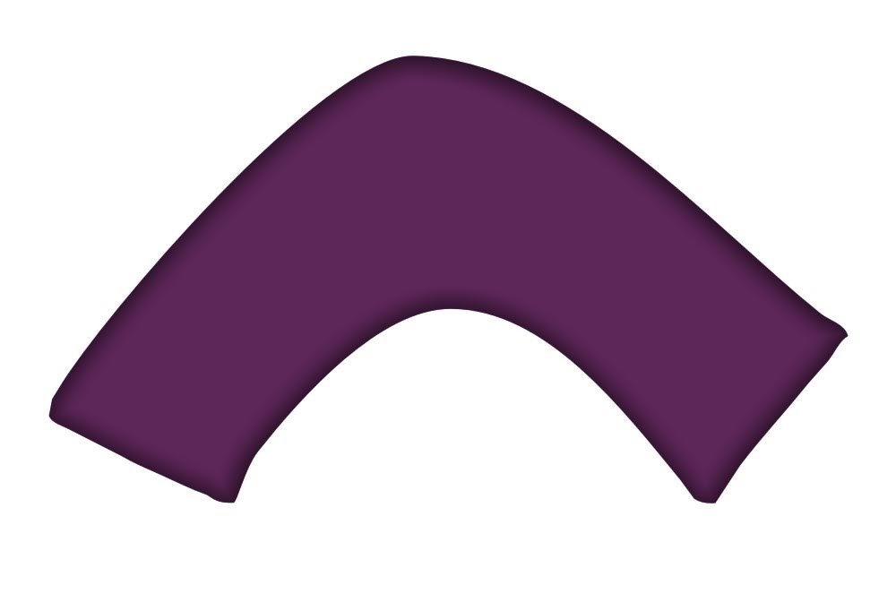 Rayyan Linen Purple Plain Dyed 100% Egyptian Cotton Percale 200Tc Aubergine V Shape Pillowcase For Back And Neck Support, V Shaped Orthopedic Pregnancy Maternity Nursing Pillowcase Only