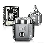 Mini rasoir électrique pour homme avec écran LED, tondeuse professionnelle 2 en 1 pour barbe et poils de nez, étanche IPX7, utilisable sur peau sèche ou humide, autonomie sans fil de 60 min - Noir