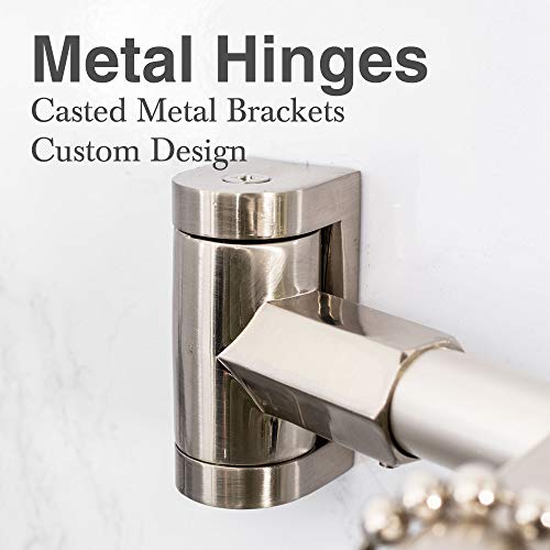 Js Jackson Supplies Double Curved Shower Rod, Metal Construction, Adjustable Between 44 To 70 Inches, Aluminum Rods And Zinc Mounting Hardware, Quality Modern Bathware, Brushed Nickel Finish #TOP3