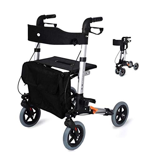 Andador de mobilidade dobrável para todo terreno 4 rodas com assento Carrinho de compras ADITAM Carr