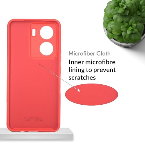 Image of SPRIG Compatible with IQOO Z7s Phone TPEE Premium Back Cover Drop Tested Shock Proof Mobile Case for Men, Women, Boys and Girls with Camera Protection (Red)
