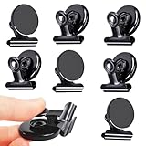 8 Stück Schwarz Magnete, Stark Magnete für Magnettafel, Whiteboard Magneten mit Klammer für Kühlschrank, Magnetclips für Aufkleber, Taschen, Kühlschrank, Whiteboard, Büro