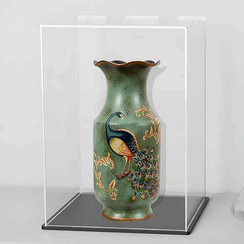 Image of RAPAL Acrylic Case for Display, (5X5X7) inches SELF Assemble Clear Acrylic Display Box with Black Base, Dustproof Display Case with Lid for Collectibles, Trophy and Toys