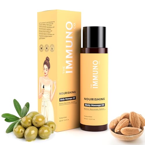 Image of Nourishing Ayurvedic Body Massage Oil (100 ml) | For Skin Toning & Natural Glow | Olive, Almond & Sesame Oil Blend | Deep Hydration & Firming | For Men & Women
