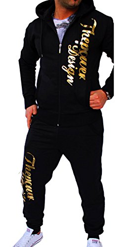 Violento - Tuta da Ginnastica - Uomo Nero/Oro M