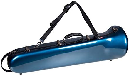 Crossrock F-Trigger or Straight Trombone Case Fiberglass with Backpackable,Blue