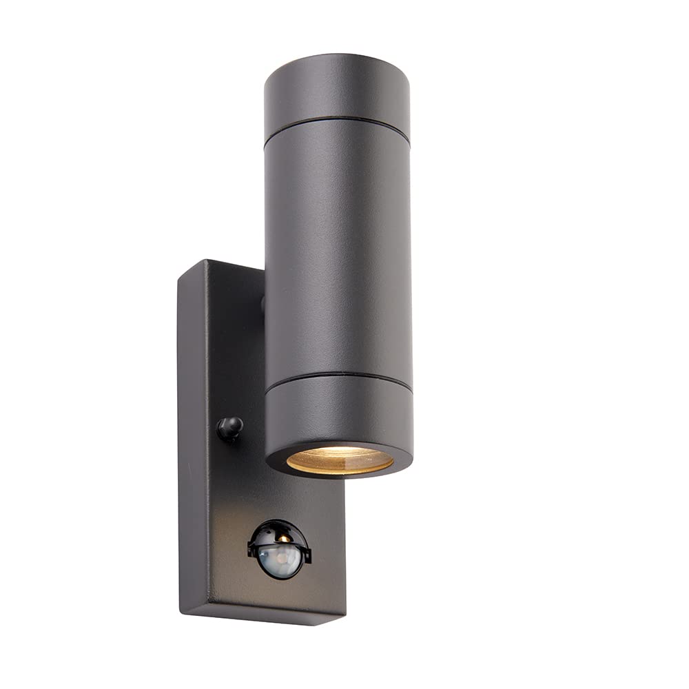 Luminosa Lighting Luminosa Palin Outdoor Up Down Wall Light Anthracite With Pir SensorIp44 from B&Q