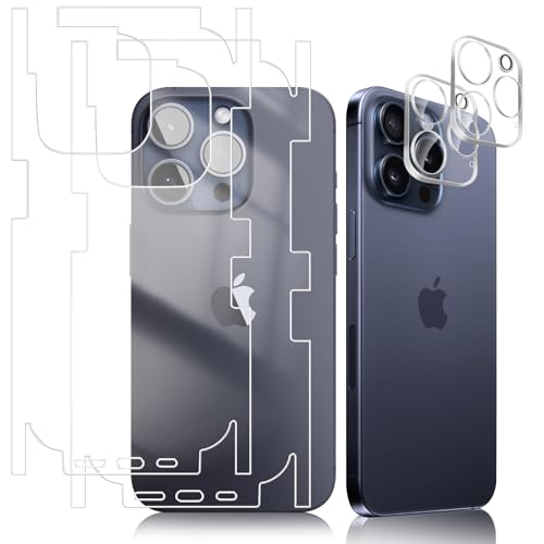 #VerdientProvisionen<br>Rückseite Schutzfolie für iPhone 15 Pro [2 2 Stück] TPU Hinten Schutzfolie Kameraschutz für Panzerglas Schützende Grenze Anti Kratzer Vollabdeckung Zurück Folie für iPhone 15 Pro