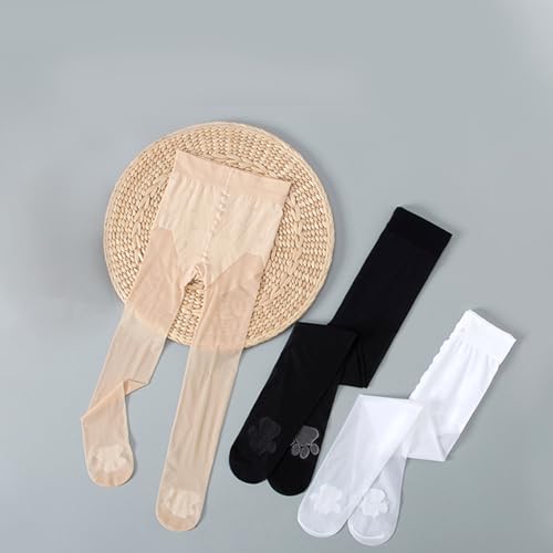 Kids Footed Tights with Fun Foot Thin Pineapple Stockings Solid Color Pantyhose for Girls 3-12T2