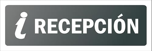 Reception, grey informational sign SP030 - Self adhesive sticker (150mm x 50mm)