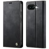 owlhold Handyhülle Google Pixel 10a hülle klapphülle Premium PU Leder,RFID Schutzhülle,Faltbare Ständer,Handytasche Lederhülle Kartenfach Standfunktion hülle für Google Pixel 10a - Schwarz