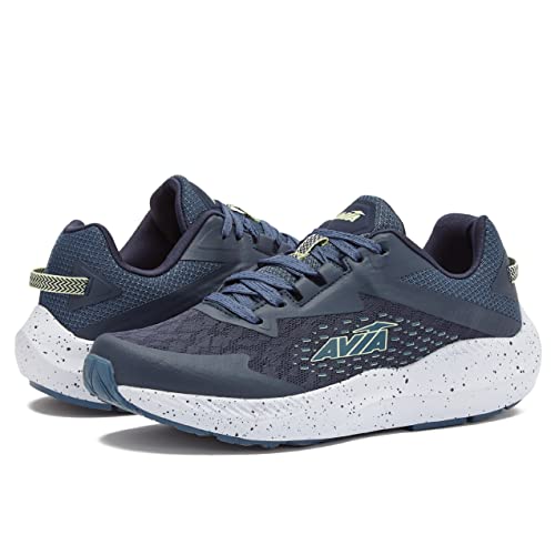 Image of Avia Storm Men’s Running Shoes with Lightweight Breathable Mesh - Dark Grey/Navy Blue/Light Green, 10.5 Medium