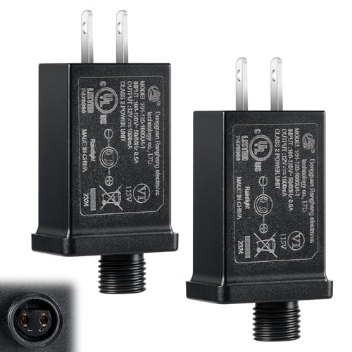 Image of 2 PCS Replacement Yard Inflatable Adapter,12V 1A Class 2 Power Supply, Low Voltage Transformer US Plug for Halloween /Thanksgiving /Christmas Inflatables