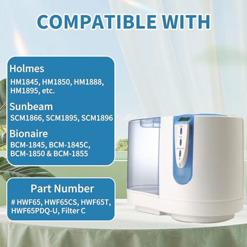 HWF65 Humidifier Filter Holmes Humidifier HM1888, HM1895, HM1889, HM2059 HM3000, Sunbeam SCM1866, SCM1895, Replacement Humidifier Filter C, HWF65CS, HWF65T, HWF65PDQ-U, Filter C, 6 Pack by SUNRRA - Image 2