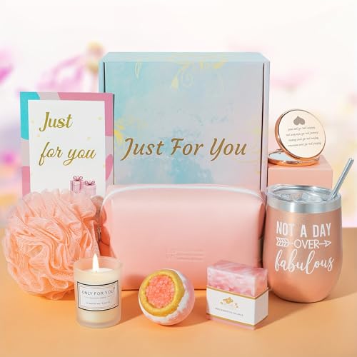 VOMEP Geschenke für Frauen, Geburtstagsgeschenk für Frauen, Spa-Geschenk für Mama, Weihnachten, Beste Freundin – 355 ml Edelstahl Thermobecher im Geschenkset