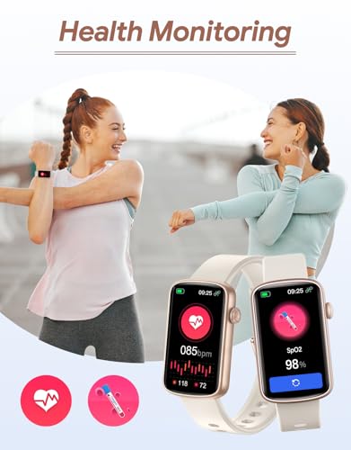 RUIMEN Fitness Tracker, Fitness Watches for Women Men with Heart Rate Monitor Blood Oxygen Sleep Tracker Pedometer, 1.47" Smart Watch Step Calorie Counter for Android iOS IP68 Waterproof (Starlight) — view 3