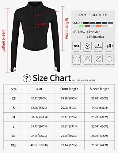 Gihuo Women's Athletic Full Zip Lightweight Workout Jacket with Thumb Holes, Black, Small - 3