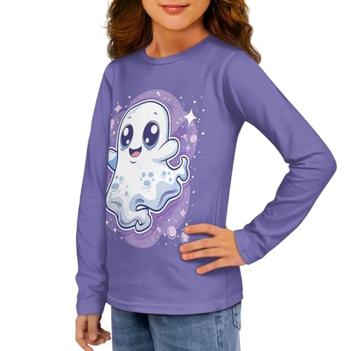 Image of Girls Long Sleeve Shirts Casual Crewneck Soft T-shirts for Girls 3-16 Years Old
