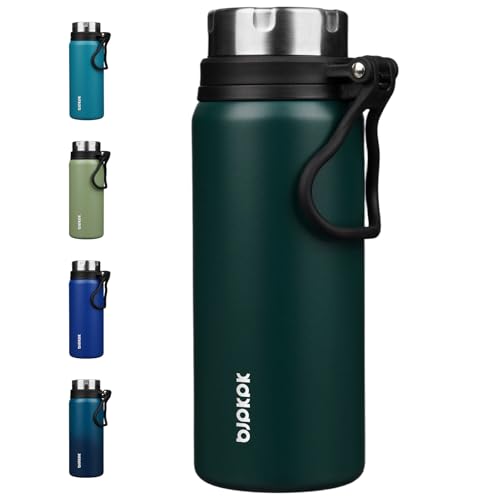 Image of BJPKPK 25oz Insulated Water Bottle, Stainless Steel Bottle with Handle | Vacuum Insulated Bottle with Leak-Proof BPA-Free Design, Keeps Drinks Cold & Hot for Gym, Office, Travel & Daily Use