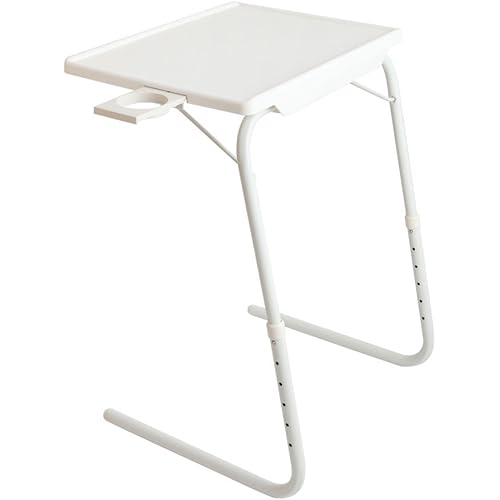 Table-Mate TV Tray Table | Portable Desk Folding Dinner Tray, Couch Table Trays for Eating Snack Food, Portable Laptop Desk, Bed Trays for Eating | Adjustable TV Trays with 3 Angles and Cup Holder