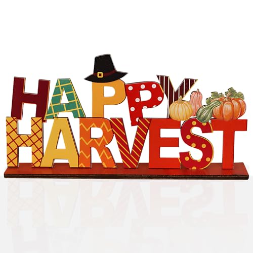 Letrero de Acción de Gracias, centro de mesa de madera de cosecha, decoraciones de festival de cosecha feliz, decoración del hogar, letrero de madera, letrero de mesa de fiesta de Acción de Gracias