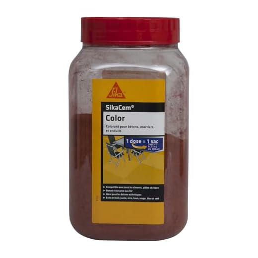 SikaCem Color, Colorant en poudre pour ciment, chaux et plâtre, 800g, Rouge