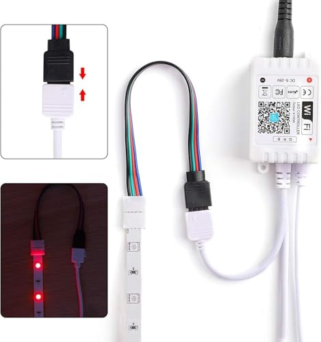 Amefil 8 mm 4 Pin Kit, 5 x LED Bar-zu-Bar Stecker, 5 x RGB Controller LED Anschluss zur Steuerung der Lampe 5050