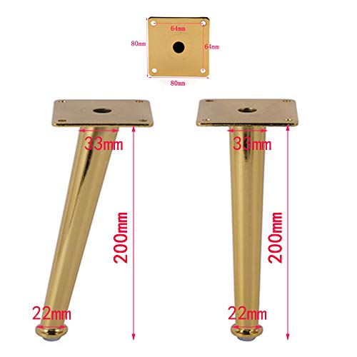 Ewead,4Pcs Golden Furniture Table Legs Load 2000 Lbs Tv Cabinet Foot Sofa Leg Hardware Cabinet Feet 200 X 80Mm Straight Leg #TOP4