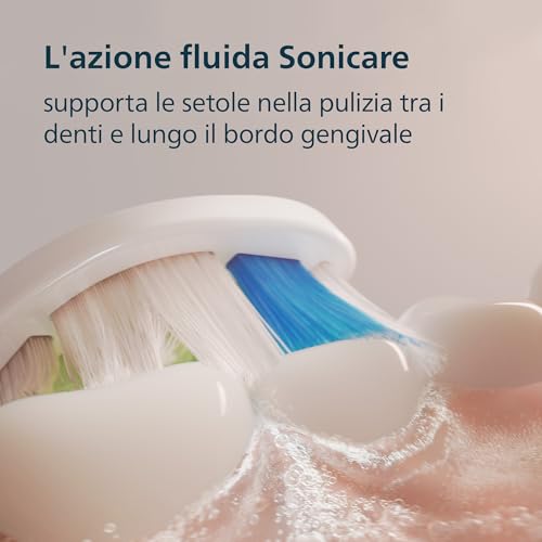 Philips Sonicare 5500, spazzolino elettrico sonico con 1 livello di intensità, avviso di pressione, EasyStart, Smartimer e BrushPacer, bianco, modello HX7110/01 [Nuova tecnologia] - Immagine 2
