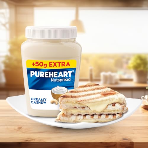 Image of PUREHEART Nut Spread Creamy Cashew (350 +50 gm Extra) | Nutty and Smooth Cashew Spread for Breakfast - No. 1 Exporter of Roasted Nuts