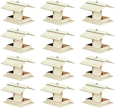 Fun Express DIY Bird Feeder Kits (Set of 12 Unfinished Wooden Craft Kits) Do it Yourself Crafts for Kids