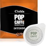 POPCAFFÉ 100 Cialde Caffè ESE 44mm in Carta Filtro – Miscela Intenso – Gusto Forte e Deciso – Caffè Italiano per Macchine ESE