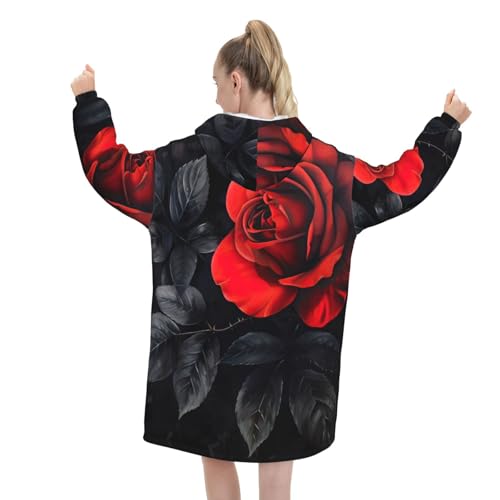 Couverture surdimensionnée rose rouge pour vos soirées hiver