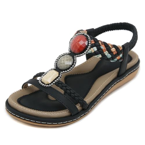 Sandales de plage plates au style bohème chic pour femmes actives