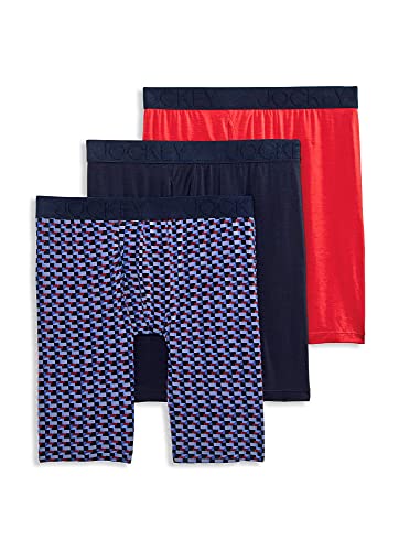 Jockey Men's Underwear Active Ultra Soft Modal 9" Long Leg Boxer Brief - 3 Pack3