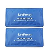 Hot Cold Pack for Therapy by LotFancy - Reusable Gel Ice Pack for Injuries First Aid Back Shoulder Neck Head Feet, Pack of 2 (10.5 x 5 Inches)