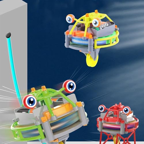 VEEBASY FiNovelty Tightrope Walking Tumbler Unicycle Toy, Gyroscopic Toy Unicycle Tightrope, Tightrope Walker Anti Gravity Balance Robot, Two Modes Gyro/Balance (Red Without Battery) - Thumbnail 5