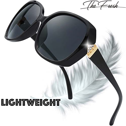 Image of The Fresh Women's Oversized Square Jackie O Cat Eye Hybrid Butterfly Fashion Sunglasses - Exquisite Packaging