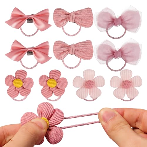 iplusmile 10pcs Cute Dog Hair Bows Elastic Flower Bands for 