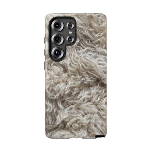 Peau de mouton bouclée coque Samsung S25 Ultra rigide et brillante