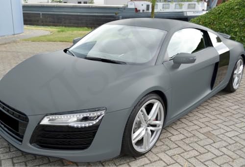 Image of WISDOM Nado Grey Matt Vinyl Car Wrap Air Release, Self Adhesive, Vehicle wrap Sheet for Automotive Bike DIY Exterior Interior Decoration (NADO Grey MATT, 20 Inch X 17 Feet)