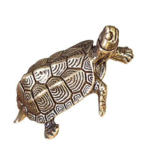 Veemoon Turtle Figurine Brass Turtle Statue Animal Collectible Sculptures Chinese Feng Shui Wealth Good Luck Ornaments Gifts For Elders Home Office Decor #TOP6
