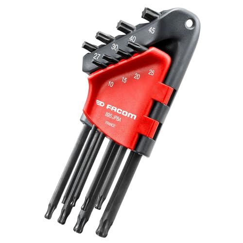 FACOM - Jeux de 8 Clés Mâles Coudées Torx et Resistorx en Étui - 89S.JP8A - Convient à un...