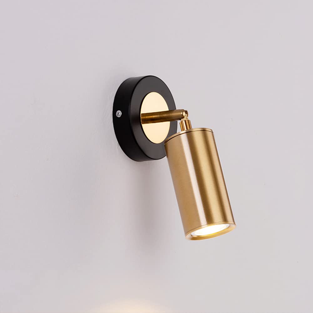 SXECAEPS Wall Lamps Sconces Light Indoor 5w Led 3000k Warm White Modern Rotatable Metal Decorative Sconce Lamp for Living Room Bedroom Hallway Corridor(C)