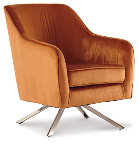 Signature Design By Ashley Hangar Eclectic 360 Swivel Accent Chair, Orange #TOP13