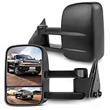 SCITOO Towing Mirrors, fit Chevy GMC Exterior Accessories Mirrors fit C1500 C2500 C3500 K1500 K2500 K3500 1988-1998 with Convex Glass Manual Controlling and Telescoping Features