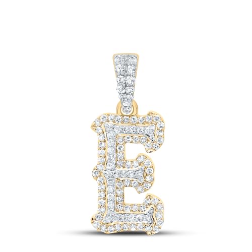 Jewels By Lux 10k Yellow White 1/3 Cttw Natural Diamond Fashion Initial E Pendant