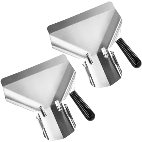 Bonsicoky 2 cucharas de acero inoxidable para palomitas de maíz, herramienta de llenado rápido para bolsas y cajas de alimentos, cuchara multiusos para bolsas de patatas fritas, aperitivos, postres,