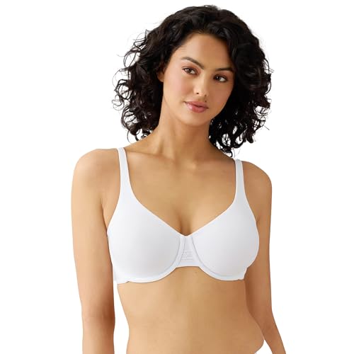 Wacoal Women's Ever Flexing Unlined Underwire Full Coverage Bra, 855473, White, Medium