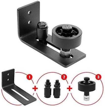 Barn Door Floor Guide Stay Roller - Black Powder Coated Adjustable Wall Mount Guide with up to 8 Different Setups - Perfect Fit for All Barn Doors